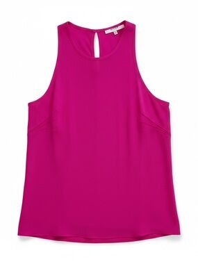 MILLY Hot Pink Silk Sleeveless Shell Blouse Keyhole Back - $229 Size 2